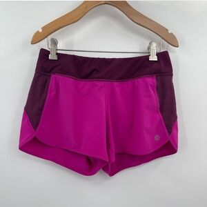 Women’s Athleta Track This Run Shorts Fuchsia Zip Pocket Stretch size small